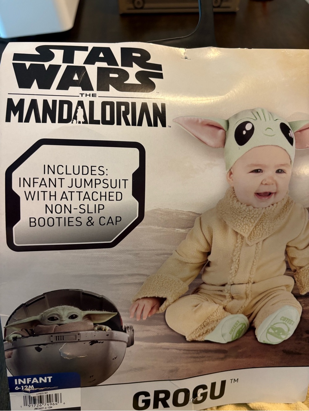 Disney Star Wars Grogu Infant Jumpsuit and Cap - Green, Cream